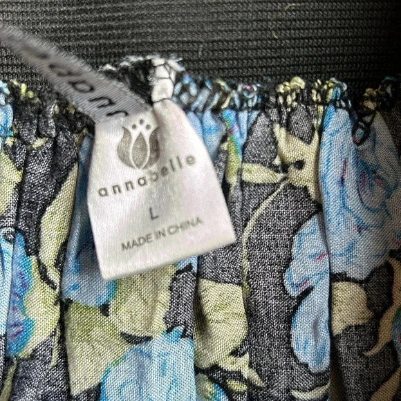 Annabelle Rose Print Skirt | Black and Blue Floral Mini Skirt | Mini Skirt - Picture 4 of 8